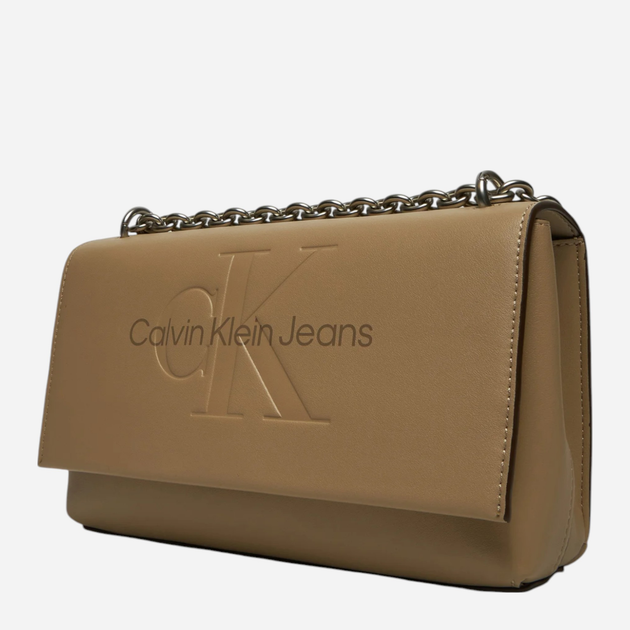 Сумка крос-боді через плече жіноча середня Calvin Klein Jeans K60K612221-PBF Світло-коричнева (8721107059402) - зображення 4