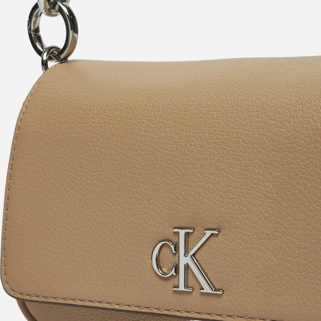 Torebka crossbody damska mała Calvin Klein K60K613049-PBF Ciemnobeżowa (8721107065342) - obraz 3