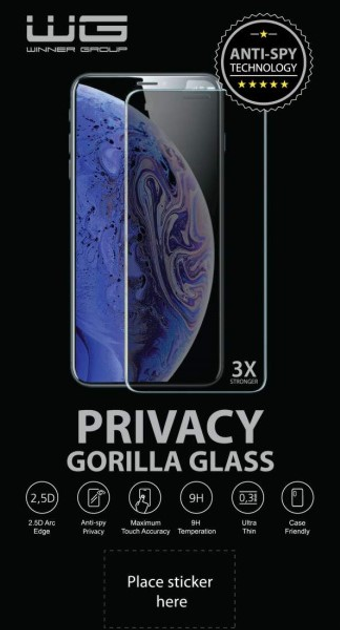 Szkło hartowane Winner Group Privacy 4D Full Glue do Apple iPhone 16 Pro Black (8591194123764) - obraz 2