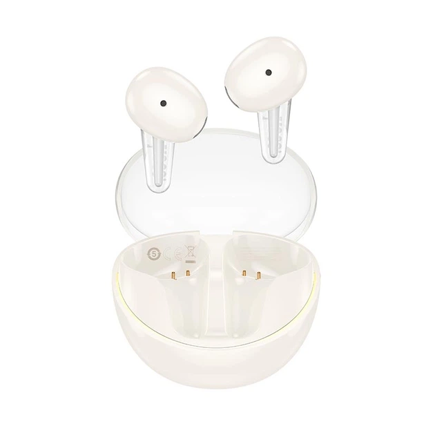 Наушники HOCO EW202 Magic true wireless BT headset, BT5.4, 35mAh, 350mAh, 6h, IPX4, Milky white - изображение 2