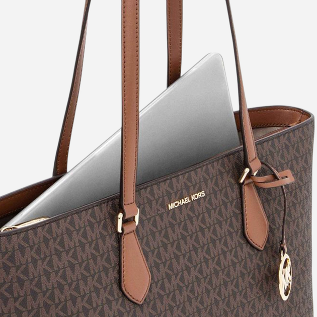 Сумка шопер жіноча Michael Kors 35S4G6HT9B-BROWN Коричнева (196237631497) - зображення 4