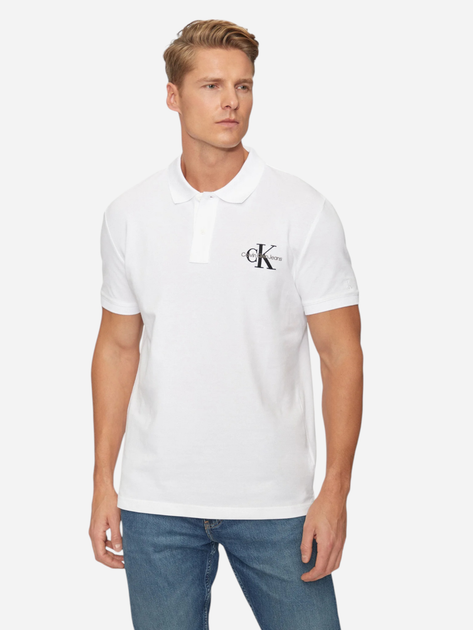 Koszulka polo męska elegancka Calvin Klein Jeans J30J325664-YAF S Biała (8720639916030) - obraz 1