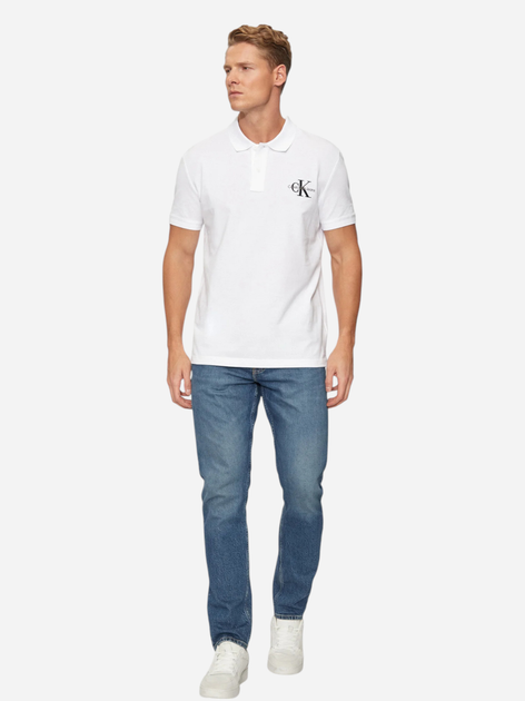 Поло чоловіче Calvin Klein Jeans J30J325664-YAF L Біле (8720639916269) - зображення 3