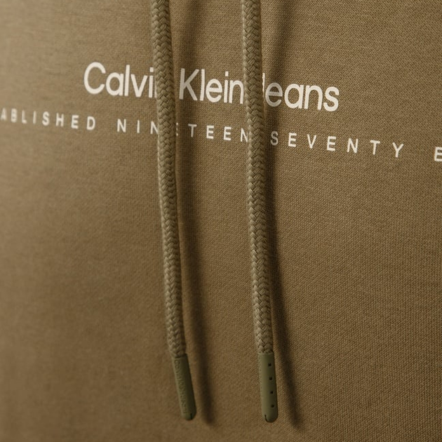 Bluza męska z kapturem kangurka Calvin Klein Jeans J30J327076-LFF S Oliwkowa (8721107155470) - obraz 3