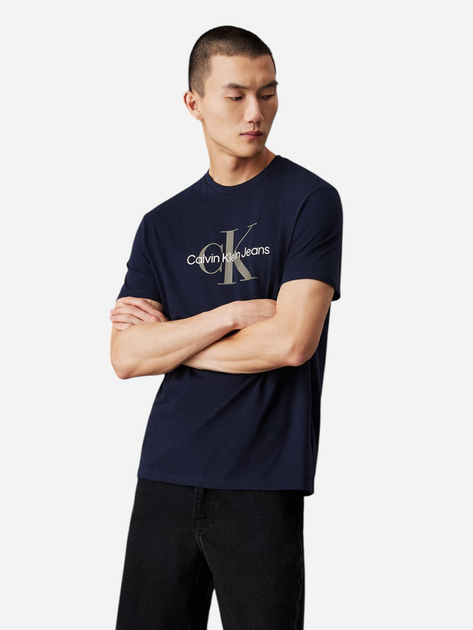 Koszulka męska bawełniana Calvin Klein Jeans 00040EM286-CEF S Ciemnogranatowa (8720639889402) - obraz 1
