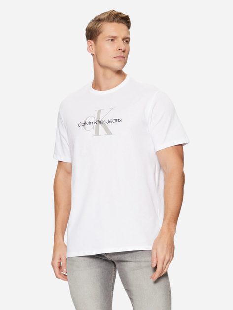 Футболка бавовняна чоловіча Calvin Klein Jeans 00040EM286-YAA 2XL Біла (8720639846160) - зображення 1