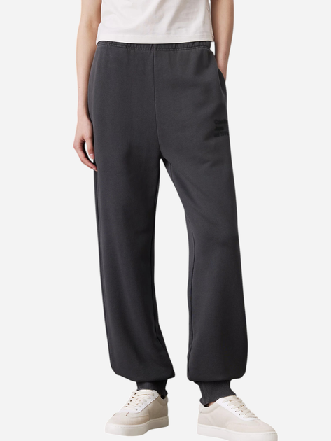 Spodnie sportowe damskie z wysokim stanem Calvin Klein Jeans J20J224989-PT2 L Ciemnoszare (8720639942091) - obraz 1