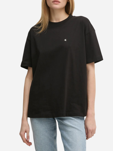 Koszulka damska bawełniana Calvin Klein Jeans J20J225113-BEH M Czarna (8720639929757) - obraz 1