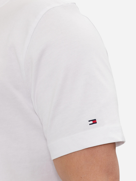 Футболка бавовняна чоловіча Tommy Hilfiger MW0MW33691-YBR L Біла (8720645698432) - зображення 5
