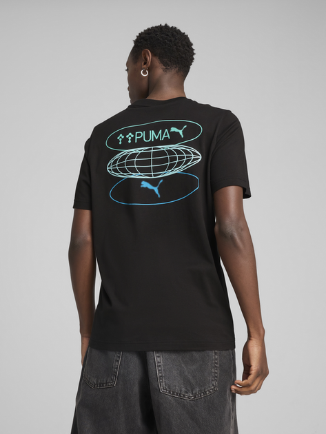 Футболка бавовняна довга чоловіча Puma Graphics 3 Circles Tee 68483401 2XL Чорна (4067983348112) - зображення 2