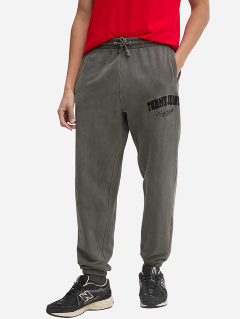 Spodnie sportowe męskie bawełniane Tommy Jeans DM0DM20279-BDS L Ciemnoszare (8720638492115) - obraz 1