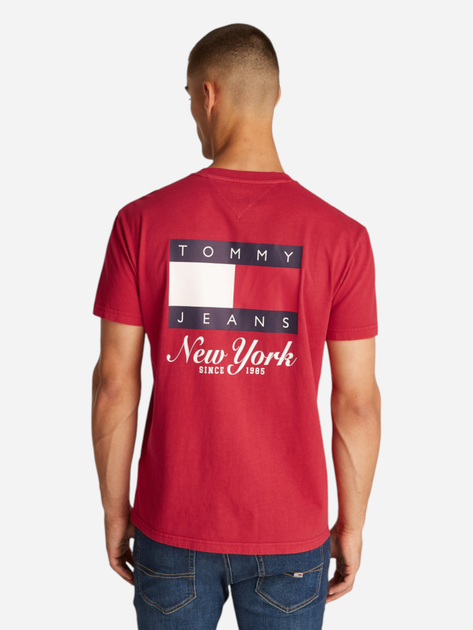 Футболка бавовняна чоловіча Tommy Jeans DM0DM20346-XME S Червона (8720638482758) - зображення 2