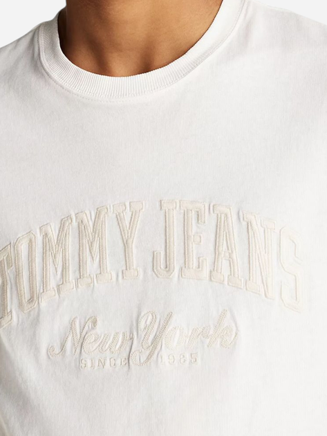 Футболка бавовняна чоловіча Tommy Jeans DM0DM20356-YBL L Біла (8720638451075) - зображення 4