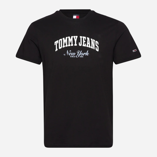 Футболка бавовняна чоловіча Tommy Jeans DM0DM20362-BDS 2XL Чорна (8720638514459) - зображення 1