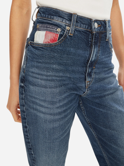 Jeansy mom fit damskie z wysokim stanem Tommy Jeans DW0DW20224-1BK 28-32 Ciemnoniebieskie (8720638472520) - obraz 4