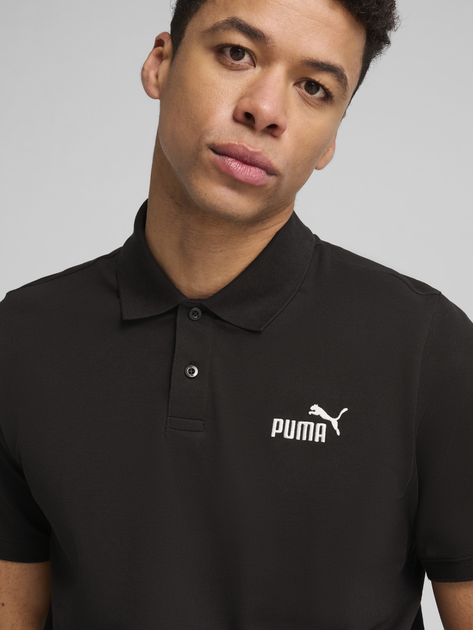 Поло довге чоловіче Puma Ess No.1 Logo Pique Polo 68255201 S Чорне (4067983317811) - зображення 4