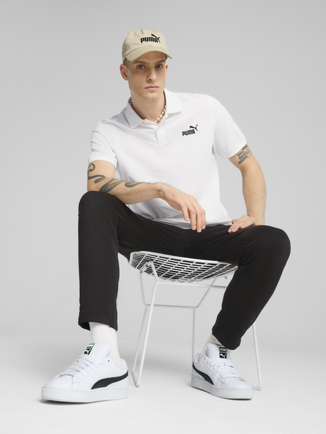 Поло довге чоловіче Puma Ess No.1 Logo Pique Polo 68255202 3XL Біле (4067983317972) - зображення 4