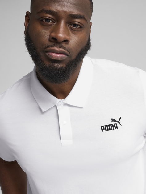 Поло довге чоловіче Puma Ess No.1 Logo Pique Polo 68255202 L Біле (4067983318009) - зображення 5