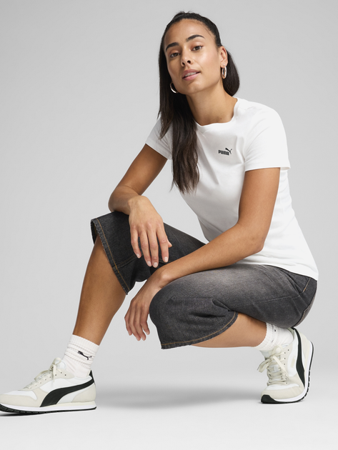 Футболка бавовняна жіноча Puma Ess Small No.1 Logo Tee 68237202 2XL Біла (4067983403507) - зображення 3