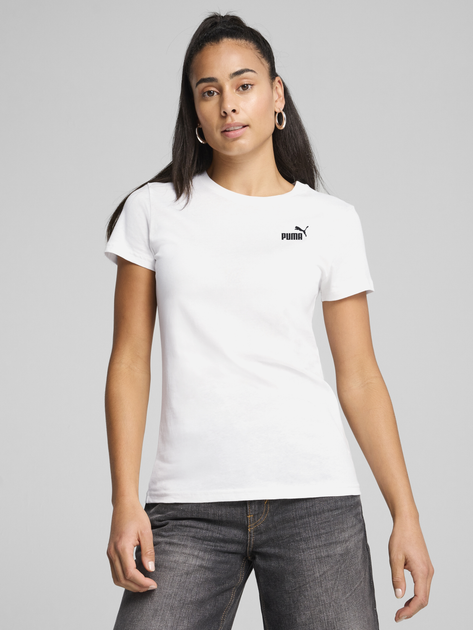 Koszulka damska bawełniana Puma Ess Small No.1 Logo Tee 68237202 L Biała (4067983403484) - obraz 1