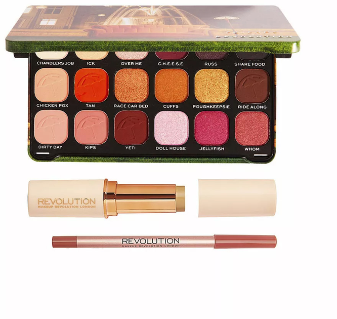 Zestaw kosmetyków do makijażu Revolution Make Up Friends X Revolution palet cieni do powiek 19.8 g + podkład w sztyfcie 6.2 g + kredka do oczu 1 g (5056191958809) - obraz 1