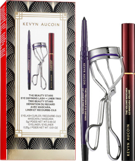 Набір косметики для макіяжу Kevyn Aucoin The Beauty Stars Eye Defining Lash and Liner Trio Керлер для вій + Туш для вій 5 г + Підводковий Олівець 0.25 г (810050680226) - зображення 1