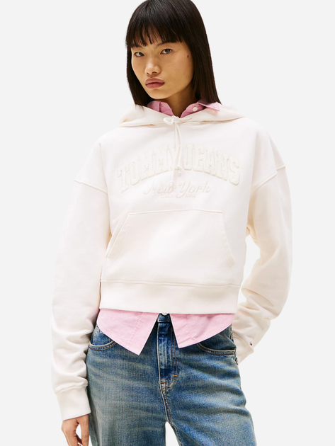 Худі жіноче Tommy Jeans DW0DW19413-YBH XS Молочне (8720638462040) - зображення 1