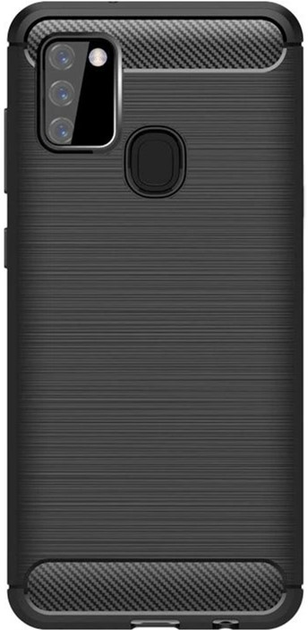 Etui plecki Winner Group Carbon do Samsung Galaxy A21s Black (8591194096297) - obraz 1