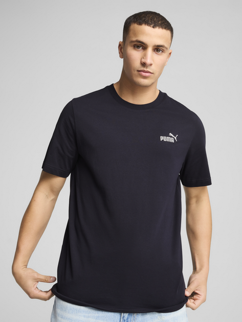 Футболка бавовняна довга чоловіча Puma Ess Small No.1 Logo Tee 68253416 M Темно-синя (4067983301063) - зображення 1