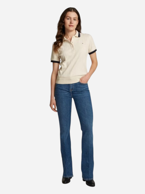 Поло жіноче Tommy Hilfiger WW0WW43925-AEF L Молочне (8720638414797) - зображення 3