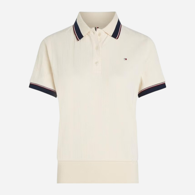Поло жіноче Tommy Hilfiger WW0WW43925-AEF L Молочне (8720638414797) - зображення 5