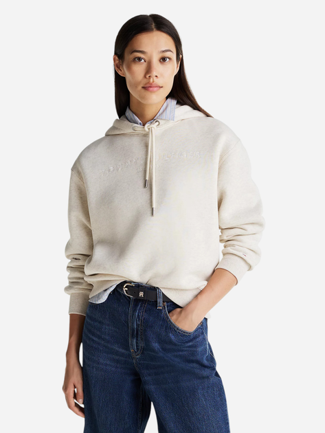 Bluza damska z kapturem elegancka Tommy Hilfiger WW0WW43598-HGE S Jasnobeżowa (8720638375937) - obraz 1
