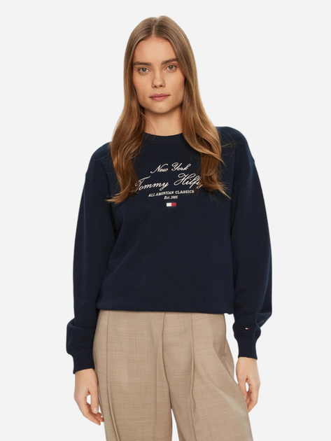 Світшот оверсайз жіночий Tommy Hilfiger WW0WW43844-C1G S Темно-синій (8720638379867) - зображення 1