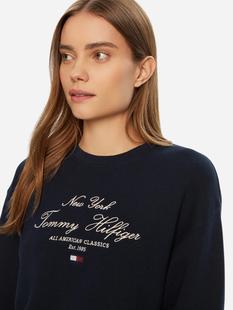 Світшот оверсайз жіночий Tommy Hilfiger WW0WW43844-C1G S Темно-синій (8720638379867) - зображення 5