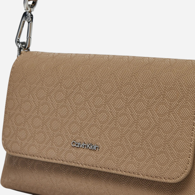 Torebka bagietka damska mała Calvin Klein K60K613088-0F4 Ciemnobeżowa (8721107067933) - obraz 3