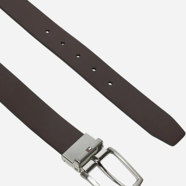 Pasek męski skórzany Tommy Hilfiger AM0AM13012-BDS 90 cm Czarny/Ciemnobrązowy (8720638196488) - obraz 3