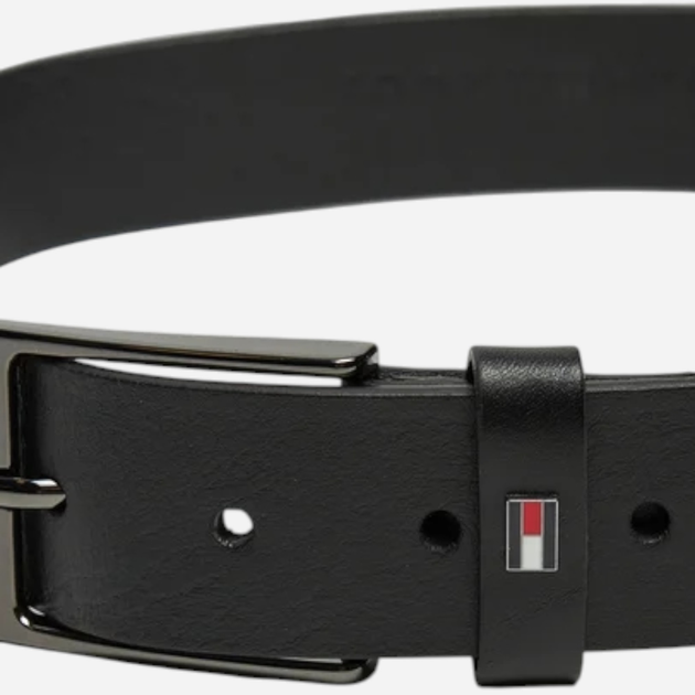 Ремінь чоловічий з натуральної шкіри Tommy Hilfiger AM0AM13016-BDS 85 см Чорний (8720638193456) - зображення 3