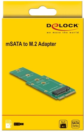 Адаптер Delock mSATA - M.2 Key B Slot Green (4043619625925) - зображення 5