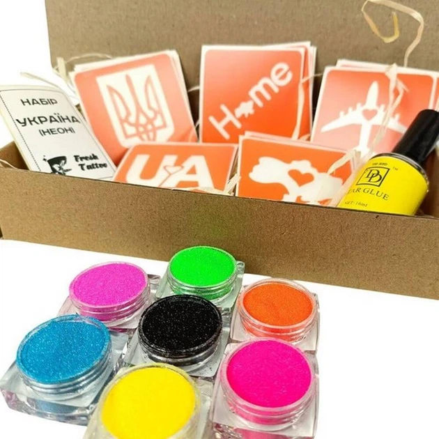 Набір для біо-тату "Україна - неон" ua-neon-set - изображение 4