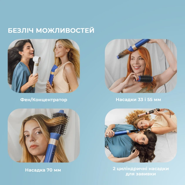 Стайлер CECOTEC Bamba CeramicCare 12in1 AirGlam Blue - изображение 12