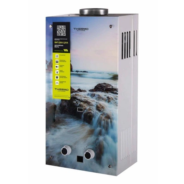 Колонка газовая дымоходная Thermo Alliance JSD20-10GA 10 л панель из стекла с рисунком море - изображение 3