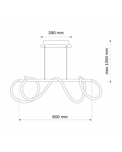 Підвісний світильник, люстра Goldlux 329080 Emma Led 1x38W 4000K 4450Lm IP20 Чорний (094745) - зображення 3