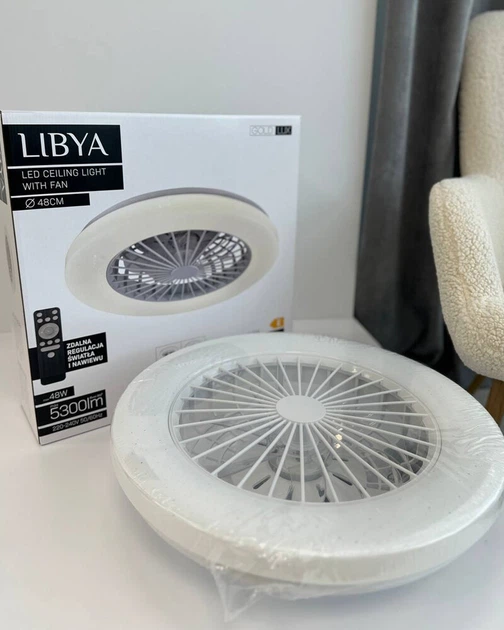 Люстра з вентилятором, стельовий світильник із пультом Goldlux 325792 Libya Led max 1x48W 3000K-6500K 5300Lm IP20 WH (072929) - изображение 2