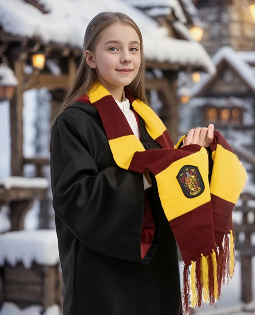 Шарф з бахромою та гербом ГРИФІНДОР Gryffindor / Harry Potter ГАРРІ ПОТТЕР 200 см (II) 33896 - Фото 4 Шарф з бахромою та гербом ГРИФІНДОР Gryffindor / Harry Potter ГАРРІ ПОТТЕР 200 см (II) 33896 - зображення 4