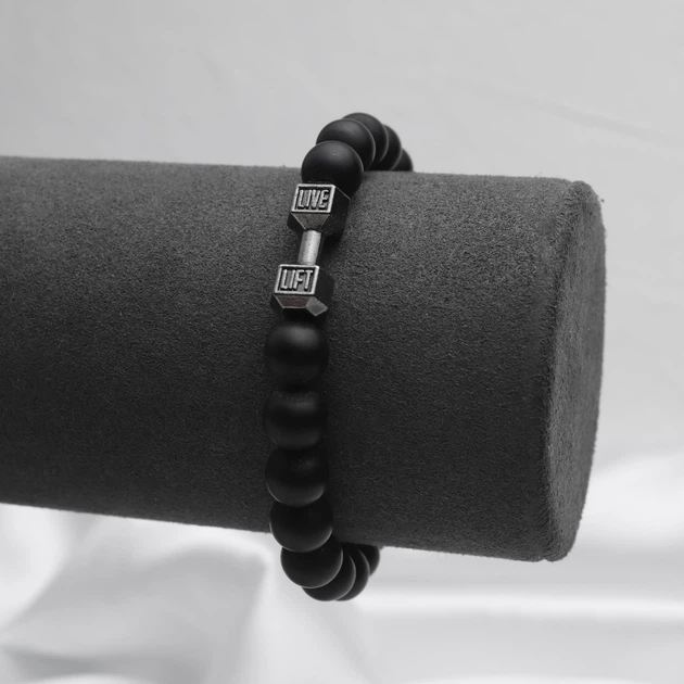 Мужской браслет из натурального камня на руку "Dumbbell" - Фото 7 Мужской браслет из натурального камня на руку "Dumbbell" - изображение 7