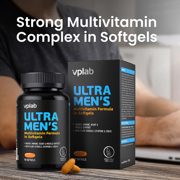 Multiwitaminy dla mężczyzn VPLab Ultra Men's Multivitamin Formula Softgels 90 kapsułek (5060730362217) - obraz 5