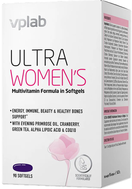 Мультивітаміни для жінок VPLab Ultra Women'S Multivitamin Formula Softgels 90 капсул (5060730362231) - зображення 1