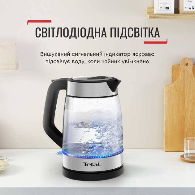 Электрочайник Tefal Glass Kettle KI605830 - изображение 9