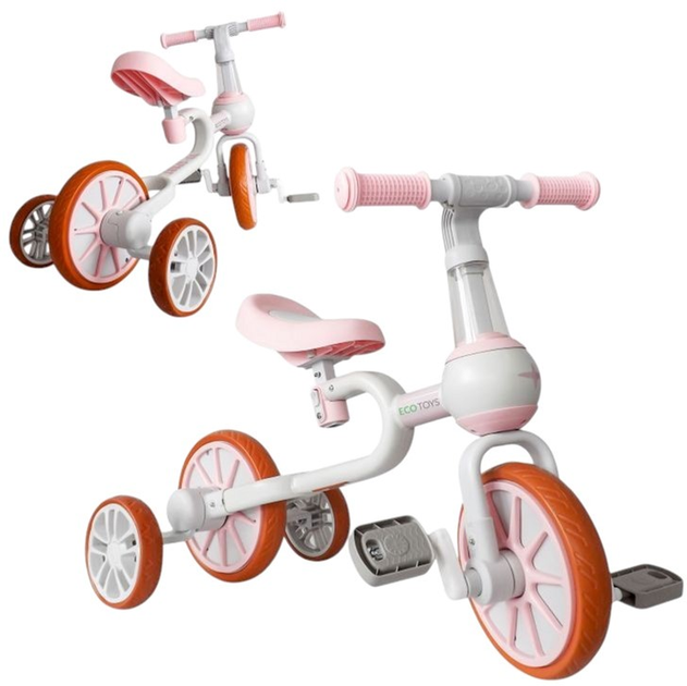 Біговел EcoToys педалі бічні колеса 4в1 LC-V1311 Pink (5903089068266) - зображення 13
