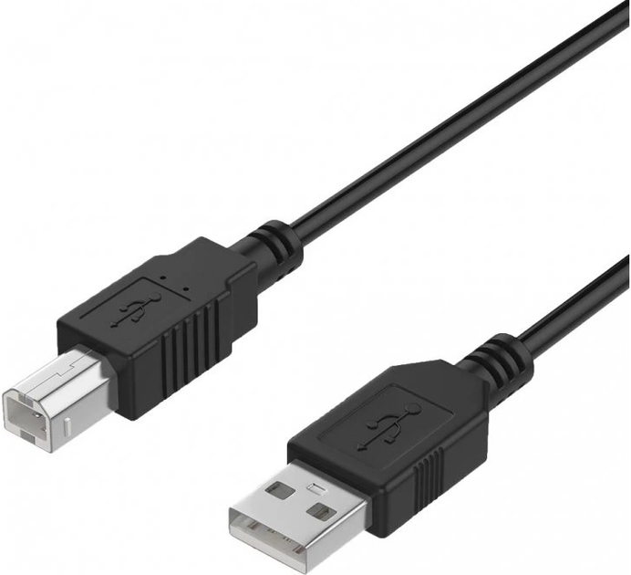 Kabel Winner Group, USB Type-A to USB Type-B 1.5m Black (8591194105487) - obraz 1